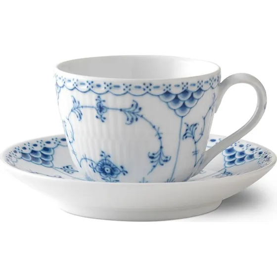 Royal Copenhagen Musselmalet Halvblonde kop m. underkop 20 cl