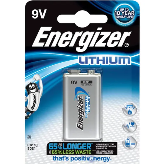 Energizer Ultimate Lithium 9V (6F22/522) - 1 stk.