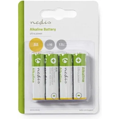 Nedis Alkaline AA 1,5V 4 stk (blister) – grøn/gul