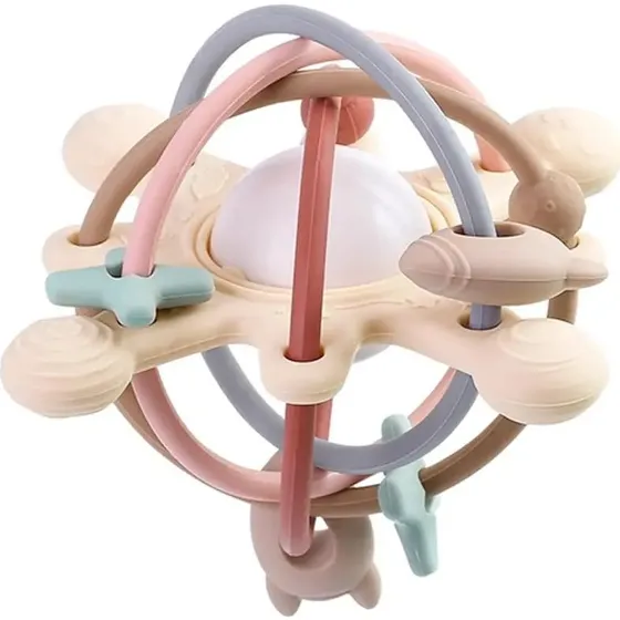 Sensorisk silikone multilegetøj med raslekugle - Dark