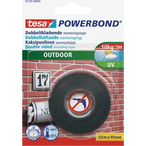 TESA Udendørs monteringstape 19 mm x 1,5 m