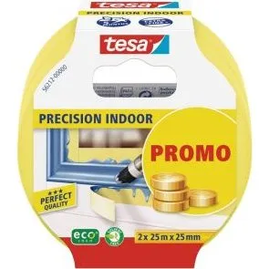 TESA PRECISION INDOOR malertape 2-pak 25 m x 25 mm gul