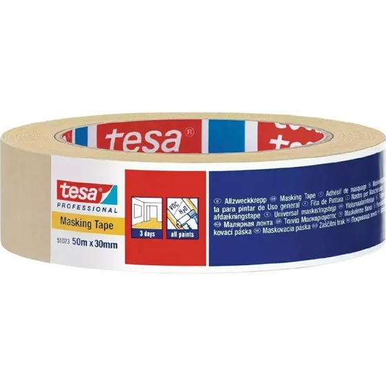 Tesa 51023 Malertape 50 m x 25 mm — aftagelig 3 dage