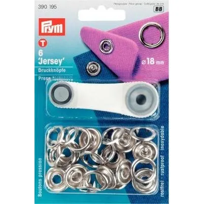 Prym Jersey trykknapper 18 mm, 6 stk. sølv