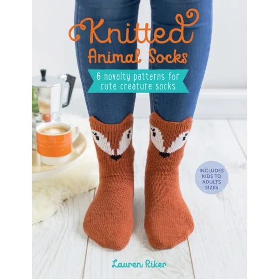 Knitted Animal Socks - Strikkeopskrifter på 6 dyre-designs