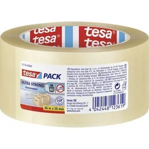 Tesa 57176 Pakketape Ultra Strong 50 mm x 66 m - transparent