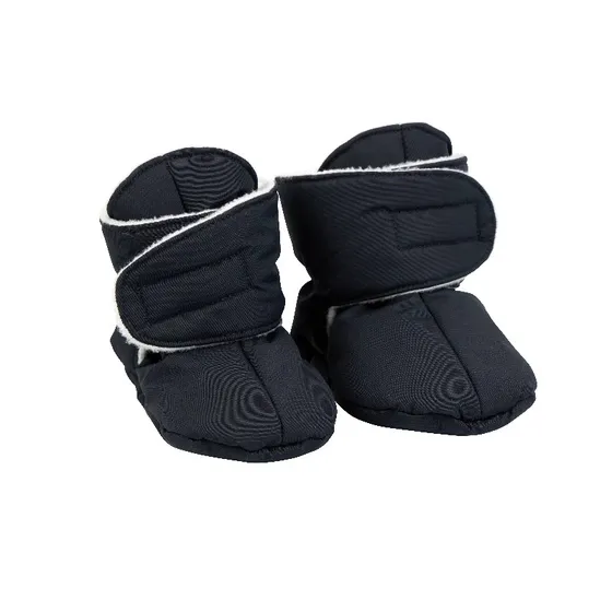 Babyfutter sort 1-2 år – varme velcro-hjemmesko
