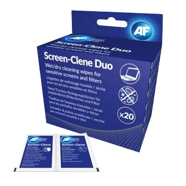 AF Screen-Clene Duo – Skærmrens våd- og tørservietter 20 stk