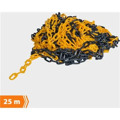 Plastkæde Gul/Sort 25 Meter