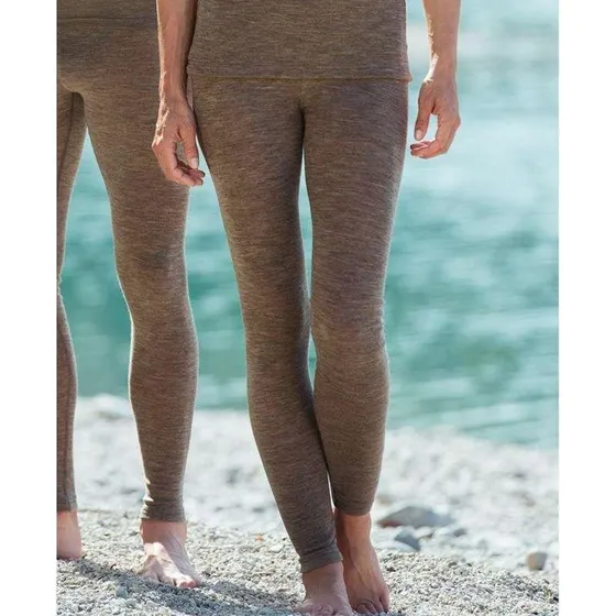 Engel Merino Uld/Silke Leggings til Dame - Walnut