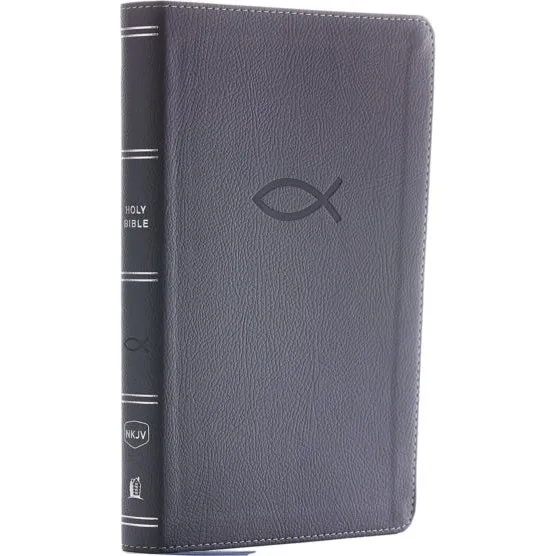 Thomas Nelson NKJV Thinline Bible Youth Edition, Leathersoft, Grå