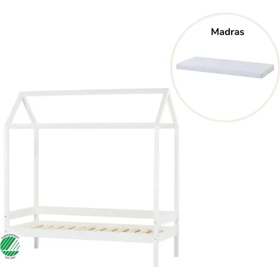 Hoppekids ECO Comfort Husseng 70x160 cm - Hvid