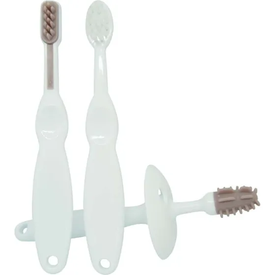 Oopsy 3-delt trænings tandbørste sæt – Blomme