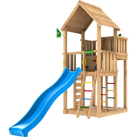Jungle Gym Palace 2.1 legetårn inkl. blå rutsjebane