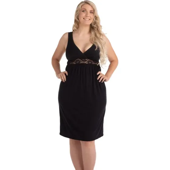 Carriwell graviditets- og amme-natkjole, sort