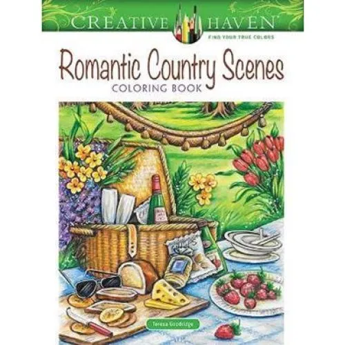 Creative Haven Romantic Country Scenes Coloring Book - Teresa Goodridge