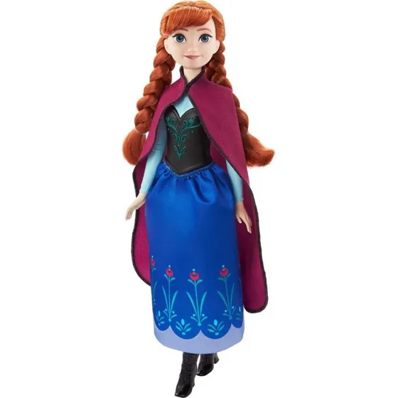 Disney Frozen Anna-dukke med rejsetøj og kappe