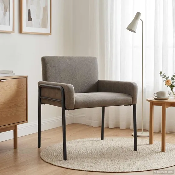 vidaXL Accentstol i lysegrå imiteret ruskind - 62 x 58 x 73 cm