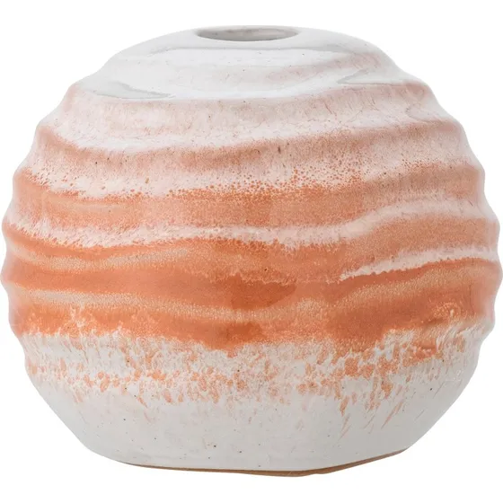 Bloomingville Paula Lysestage, Orange, Stentøj, Ø12 x H10 cm