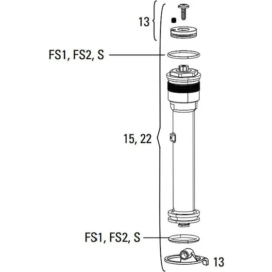 RockShox Damper Internals Turnkey til 30 Gold TK (80-100 mm)