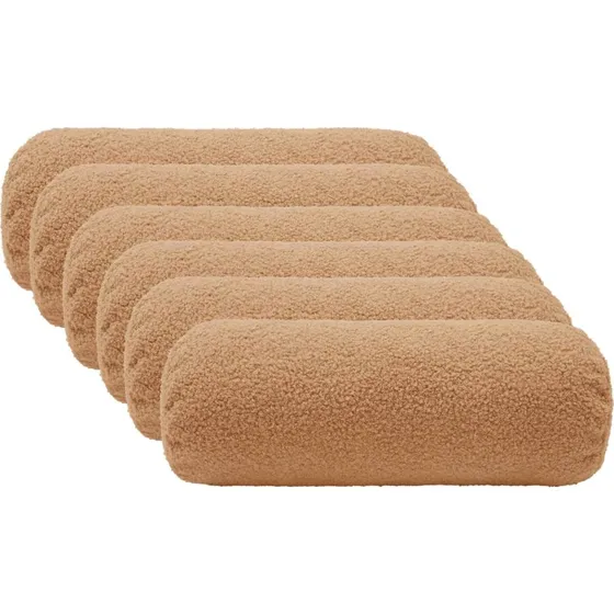 vidaXL HEERLEN Pudebetræk 6 stk. Beige Bouclé 15 x 40 cm