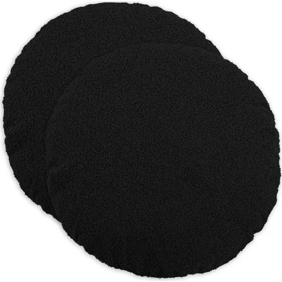 vidaXL HEERLEN Pudebetræk 2 stk. Sort Bouclé Ø 60 cm
