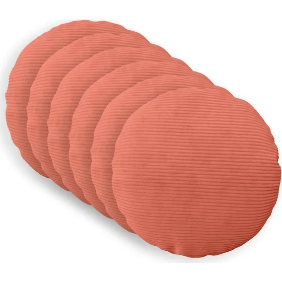 vidaXL HEERLEN Pudebetræk 6 stk. Rød Orange 50 cm Cordfløjl