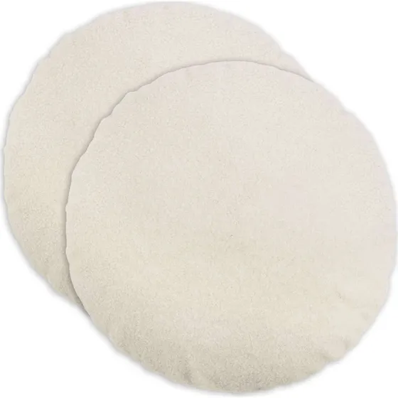 vidaXL HEERLEN Pudebetræk 2 stk. Bouclé Ø 40 cm Cremefarvet