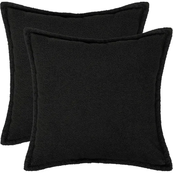 vidaXL HOUTEN Pudebetræk 2 stk. Sort Bouclé 70 x 70 cm