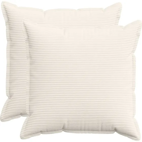 vidaXL HOUTEN Pudebetræk 2 stk. Cremefarvet 70x70 cm Cordfløjl
