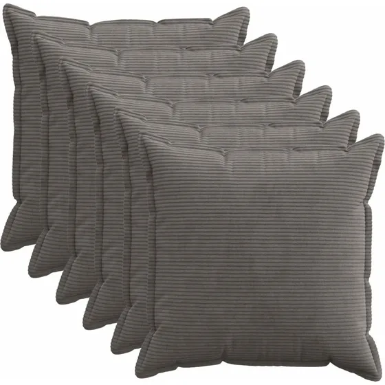 vidaXL HOUTEN Pudebetræk 6 stk. Mørkegrå 70x70 cm Cordfløjl