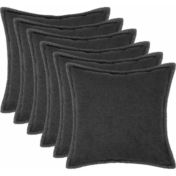 vidaXL HOUTEN Pudebetræk 6 stk. Mørkegrå Bouclé 65x65 cm