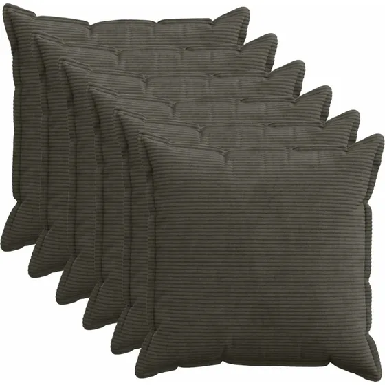 vidaXL HOUTEN Pudebetræk 6 stk. Antracit Cordfløjl 65x65 cm