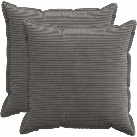 vidaXL HOUTEN Pudebetræk 2 stk. Mørkegrå Cordfløjl 65x65 cm