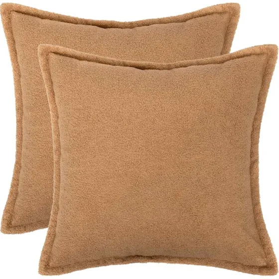 vidaXL HOUTEN Pudebetræk 2 stk. Beige Bouclé 55x55 cm