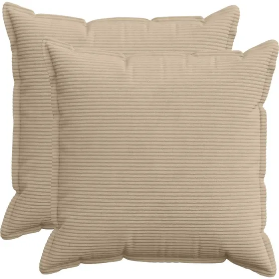 vidaXL HOUTEN Pudebetræk 2 stk. Gråbrun Cordfløjl 55x55 cm
