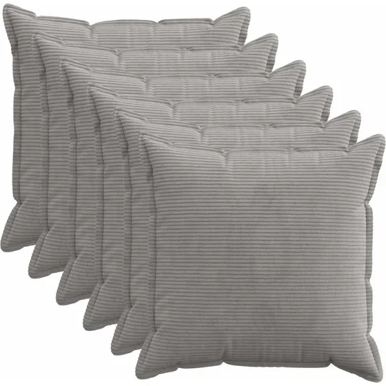 vidaXL HOUTEN Pudebetræk 6 stk. Lysegrå Cordfløjl 55x55 cm