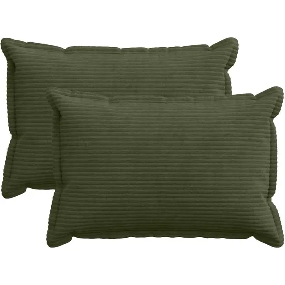 vidaXL HOUTEN Pudebetræk 2 stk. Grøn Cordfløjl 50x80 cm