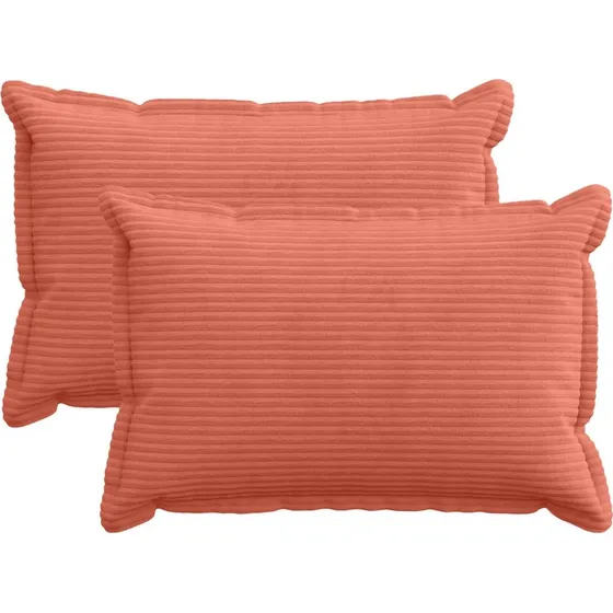 vidaXL HOUTEN Pudebetræk 2 stk. Rød Orange 50x75 cm Cordfløjl