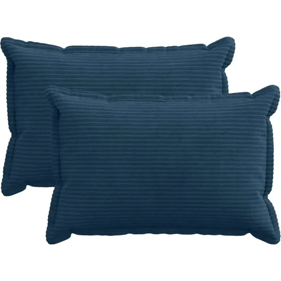 vidaXL HOUTEN Pudebetræk 2 stk. Mørkeblå Cordfløjl 50 x 75 cm