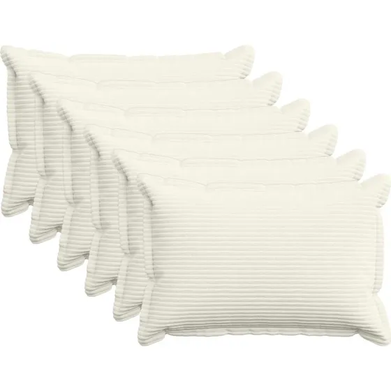 vidaXL HOUTEN Pudebetræk 6 stk. Cremefarvet Cordfløjl 50x75 cm