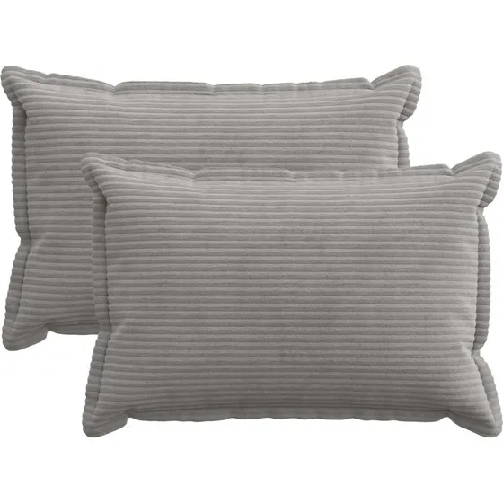 vidaXL HOUTEN Pudebetræk 2 stk. Lysegrå Cordfløjl 50x75 cm