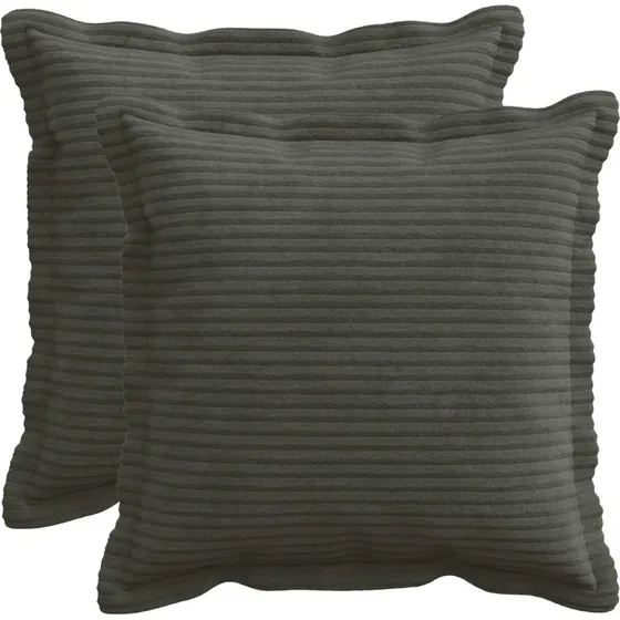 vidaXL HOUTEN Pudebetræk 2 stk. Antracit Cordfløjl 50x50 cm