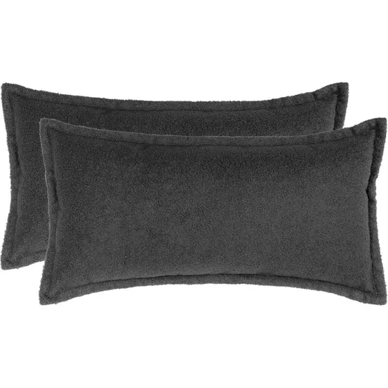 vidaXL HOUTEN Pudebetræk 2 stk. Mørkegrå Bouclé 40 x 80 cm