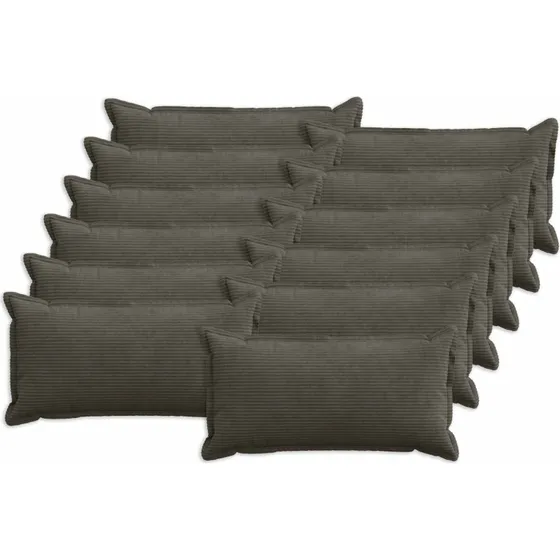 vidaXL HOUTEN Pudebetræk 12 stk. Antracit 40x80 cm Cordfløjl
