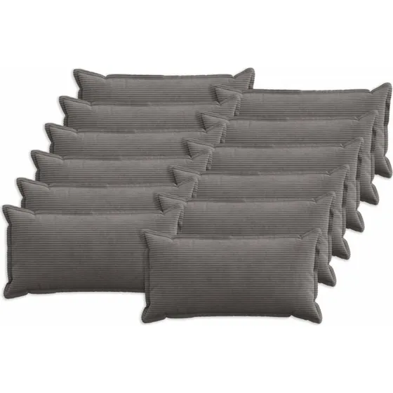 vidaXL HOUTEN Pudebetræk 12 stk. Mørkegrå Cordfløjl 40 x 80 cm