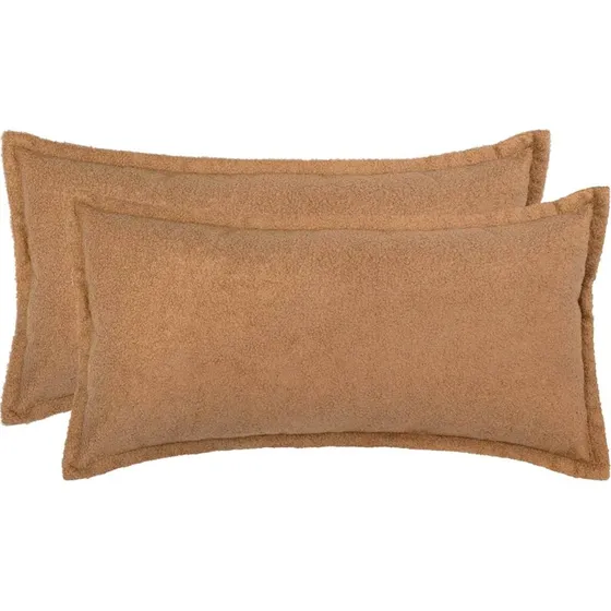 vidaXL HOUTEN Pudebetræk 2 stk. Beige Bouclé 40 x 70 cm