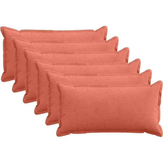 vidaXL HOUTEN Pudebetræk 6 stk. Rød Orange 40x70 cm Cordfløjl