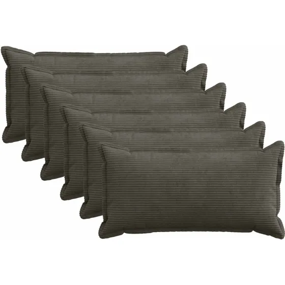 vidaXL HOUTEN Pudebetræk 6 stk. Antracit Cordfløjl 40x70 cm