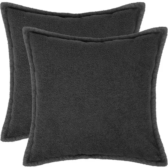 vidaXL HOUTEN Pudebetræk 2 stk. Bouclé Mørkegrå 40x40 cm